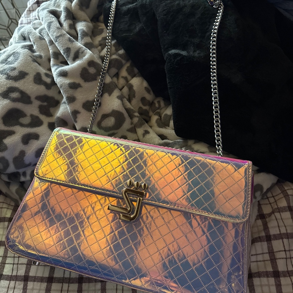 Iridescent Quilted Chain Bag